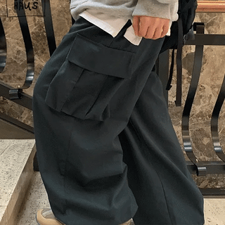 Sdus Elastic Waist Volume Cargo Wide Pants