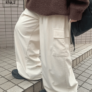 Kansi Corduroy Elastic String Cargo Pants