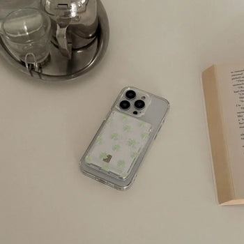 Clover Wish MagSafe Card Clear Wallet Pocket Case
