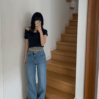 LIKEMENT Code Premium Cone Light Blue Wide Denim