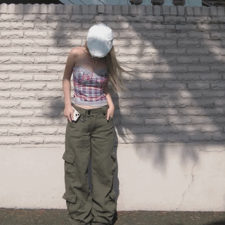 hip studded cotton pants