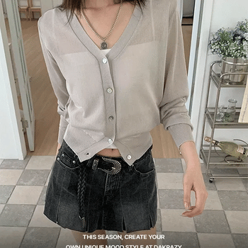J Linen V-Neck Cardigan