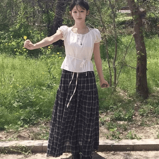 Ed Check Long Skirt