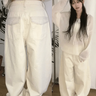 Check Pocket Wide Pants