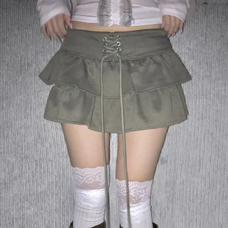 eyelet pleats skirt