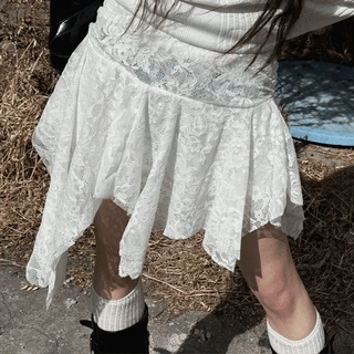Cosage lace unbalanced skirt