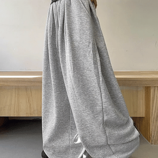 Cord Lock Pintuck Elastic Waist Balloon Wide Pants