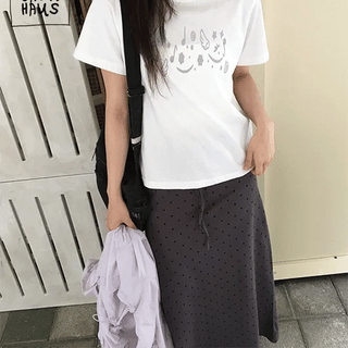 Podenne Printed Crop Short Sleeve Tee