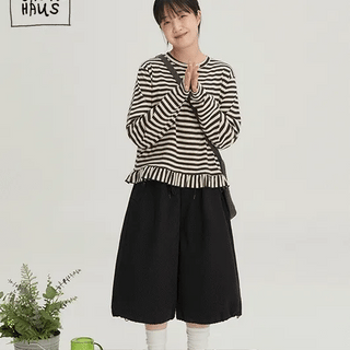 Kenny Stripe Frill Long Sleeve Tee