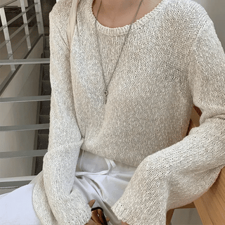 Forbes Summer Loose Fit Boat Neck Knit