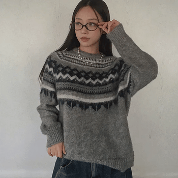 Hayson Nordic Snowflake Round Knit