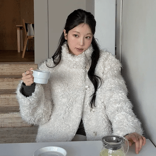 Tennis High-Neck Fur Jacket