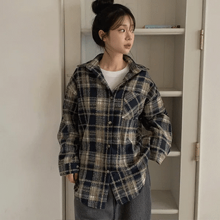Ann's Heavy Cotton Check Shirt Jacket