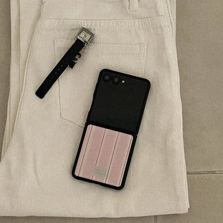 Cotton Stripe Galaxy Epoxy Zflip Fold 8 Black Bumper Phone Case