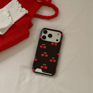 Berry Knit Pattern iPhone 17 Pro Card Holder Hard Case