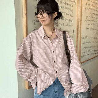 berry stripe over shirt