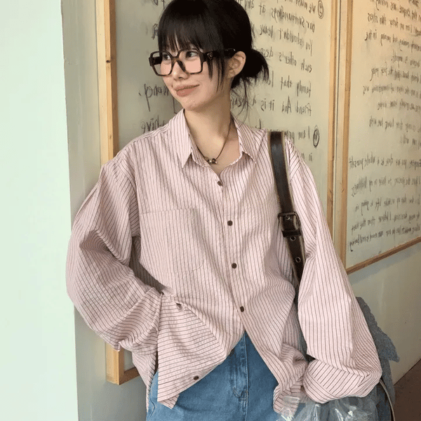 berry stripe over shirt