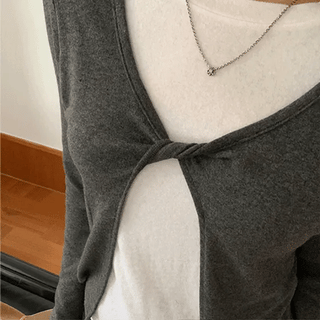 Le Som Angora Twisted Layered Long Sleeve Tee