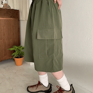 Barhue Elastic Cargo Bermuda Shorts