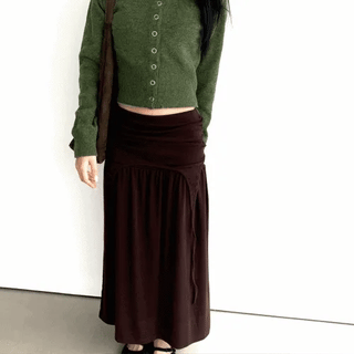 Rotor Wool Button Snap Slim Long Sleeve Cardigan