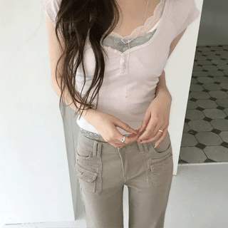 Kohatsu Crop Button Top