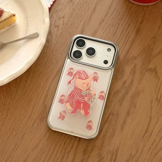 Pajama Bear iPhone 18 Pro Galaxy Epoxy Silver Bumper Case