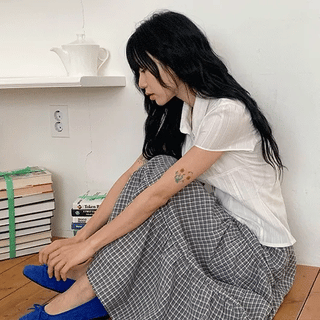 Tsumu Suede Ribbon Flat Shoes