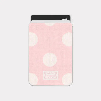 Fabric Big Dot MagSafe Clear Card Wallet Pocket Case