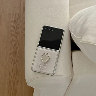 [SET] Milk Blossom Foldable Silver Bumper Case + Heart Smart Ring