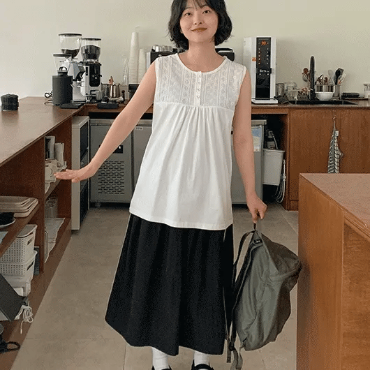 Epu Summer Flower Punching Sleeveless