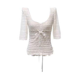 Princess Lace Ribbon Sleeveless T-Shirt / Y2K Pinterest Look Sleeveless T-Shirt 3/4 Sleeveless T-Shirt Summer Short Sleeve Summer Long Sleeve Blouse Delicate Fit