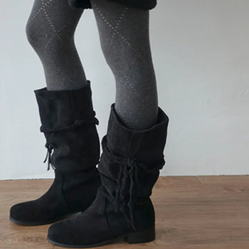 Haruka Vintage Suede Midi Boots