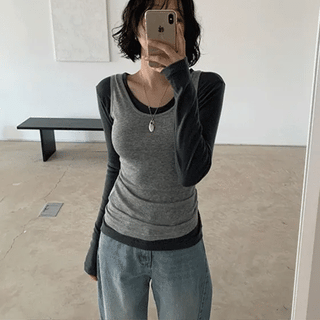 Floor Wool Tencel Layered Sleeveless UNeck Tee Set