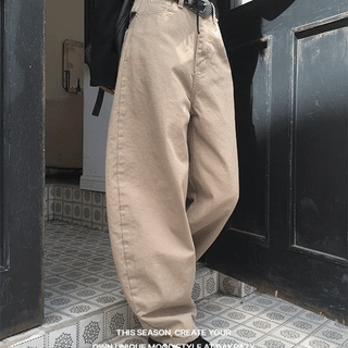 Back corset curved balloon wide pants