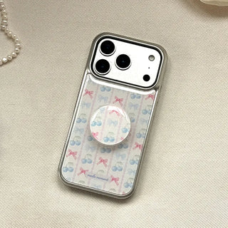 Ribbon Stripe iPhone 18 Pro Galaxy MagSafe Silver Bumper Case