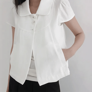 Betri Button Short Collar Blouse Jacket