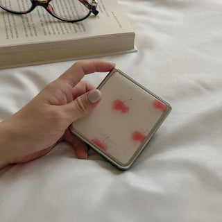 Hazy Cherry Galaxy Z-Flip Fold 8 Epoxy MagSafe Silver Bumper Case