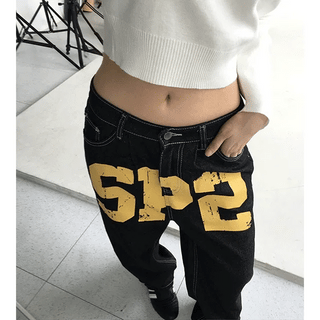 Crack Big Lettering Pants