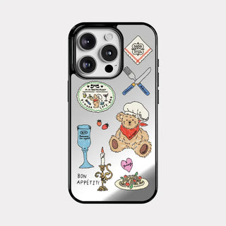 Vintage restaurant pattern iPhone 17 Pro mirror bumper case