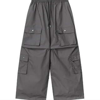 EN Shirred Lace Skirt Pants  Layered Lovely Lace See-through Shirred Skirt Pants Skirt Pants Crinkly Nylon Cargo Summer Pants Transitional Season Spring Clothes Wide Pants Elastic Waist Pants
