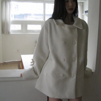 Snow Boucle Collar Half Coat