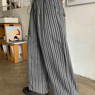 Myai String Wide Striped Pants