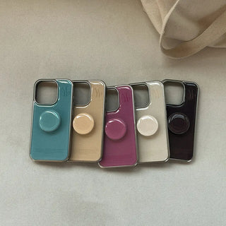 [SET] [mm] Soft Cream Plain Silver Epoxy Bumper Case + Epoxy Tok