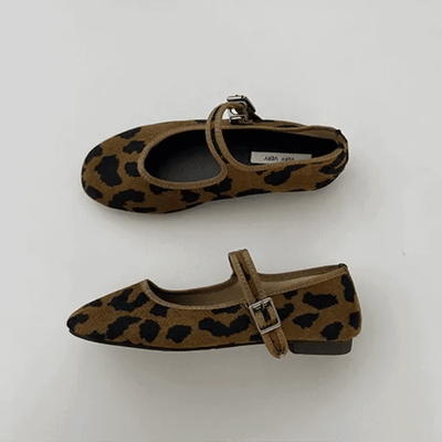 Didier Leopard Print Mary Jane Flats