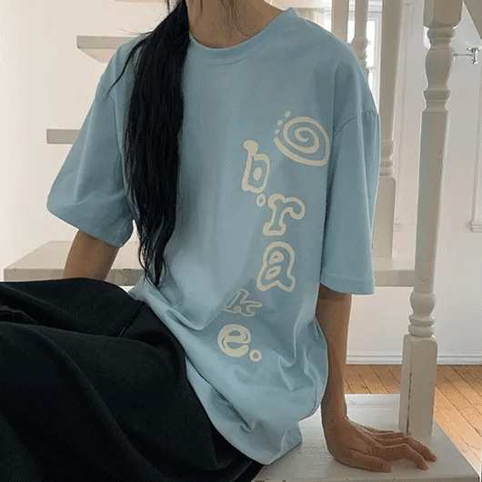 Kirai Print Loose Fit Short Sleeve T-shirt