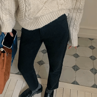 Great fit basic straight-leg cotton denim pants