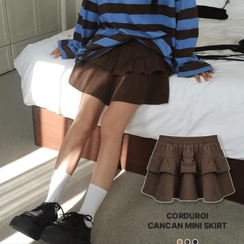 Corduroy Tiered Mini Skirt