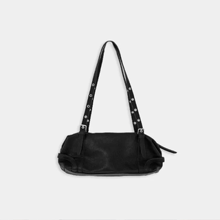 Aubert Square Buckle Washed Leather Shoulder Bag