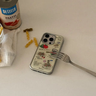 Favorite Tomato Pasta iPhone 18 Pro Galaxy Epoxy Silver Bumper Case