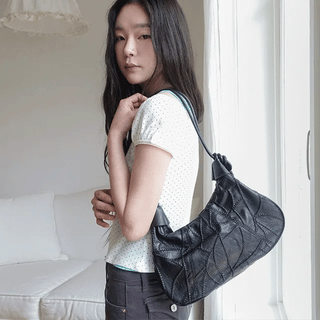 Tavelli Embossed Leather Shoulder Bag